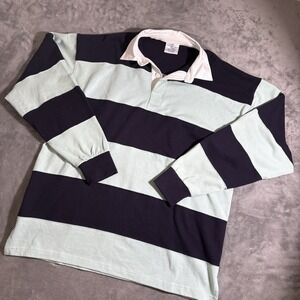 VTG Front Row Rugby Shirt Men's XXl Colorblock Long Sleeve Heavyweight Green